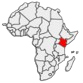Mappa dell'Africa con il Kenya evidenziato